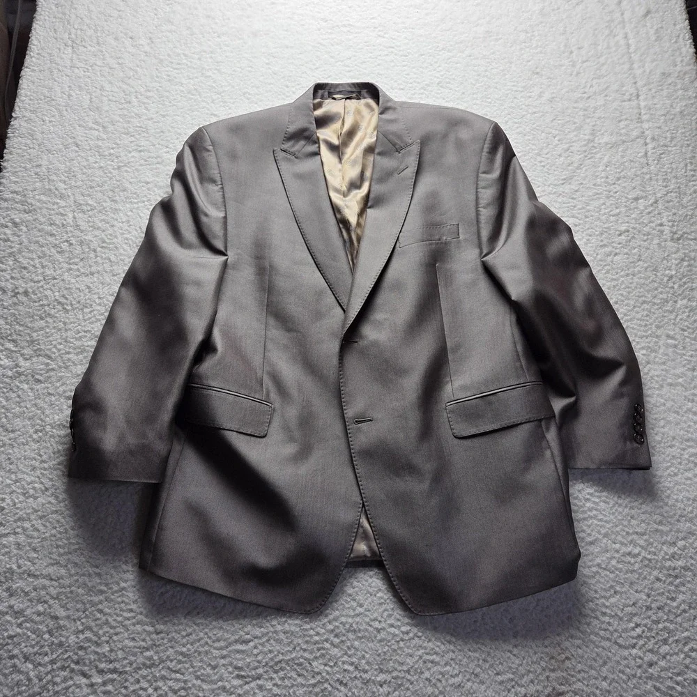 Sean John Suit Jacket Mens 46R Gray Polyester 2 Button Notch Lapel Classic Fit